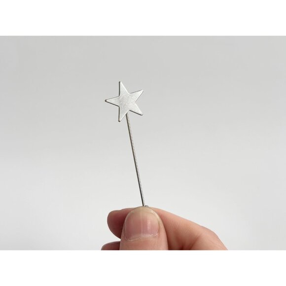 Star Shaped Silver Toned Classic Vintage Stick Pin | Hat Pin | Lapel Pin - Picture 4 of 10